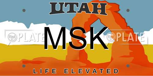 MSK Utah License Plate