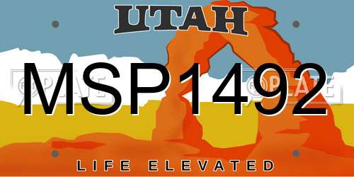 MSP1492 Utah License Plate
