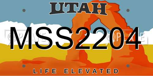 MSS2204 Utah License Plate