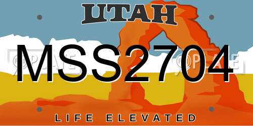 MSS2704 Utah License Plate