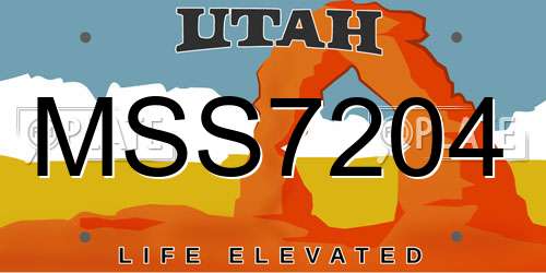 MSS7204 Utah License Plate