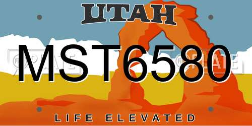 MST6580 Utah License Plate