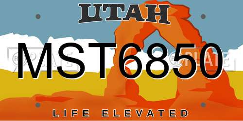 MST6850 Utah License Plate