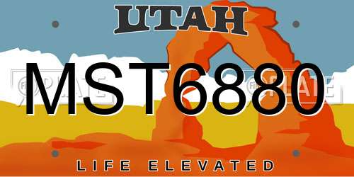 MST6880 Utah License Plate