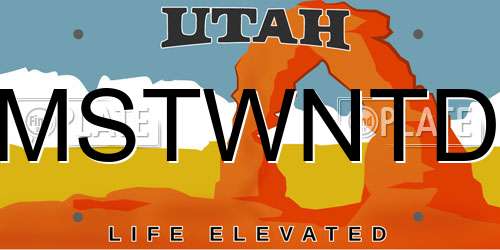 MSTWNTD Utah License Plate