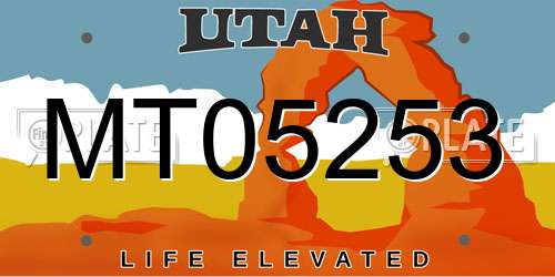 MT05253 Utah License Plate