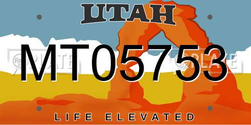 MT05753 Utah License Plate
