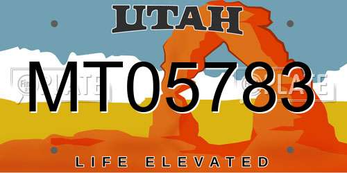 MT05783 Utah License Plate