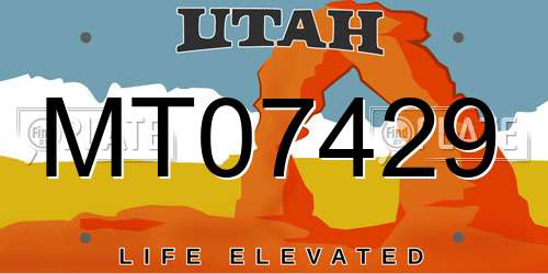 MT07429 Utah License Plate