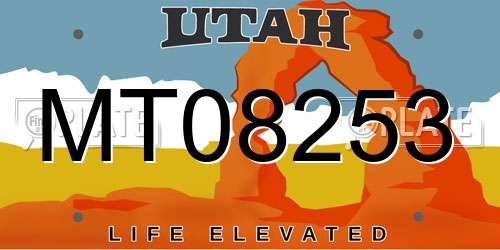 MT08253 Utah License Plate