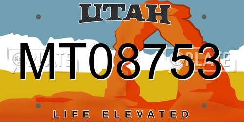 MT08753 Utah License Plate