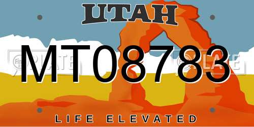 MT08783 Utah License Plate