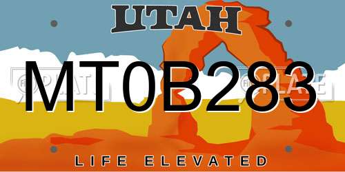 MT0B283 Utah License Plate