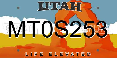 MT0S253 Utah License Plate