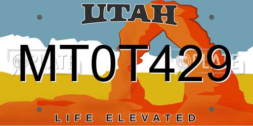 MT0T429 Utah License Plate