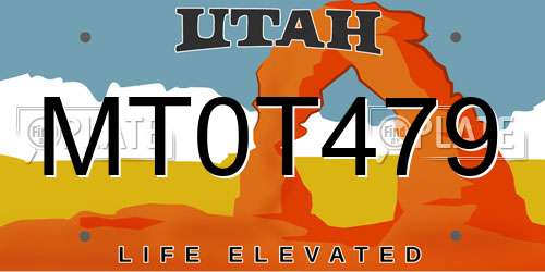 MT0T479 Utah License Plate