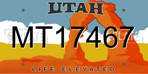MT17467 Utah License Plate