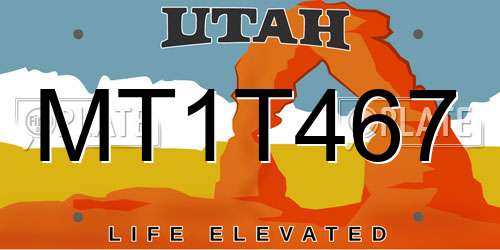 MT1T467 Utah License Plate