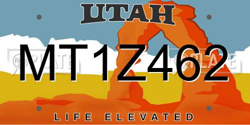 MT1Z462 Utah License Plate
