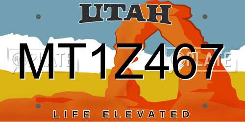 MT1Z467 Utah License Plate