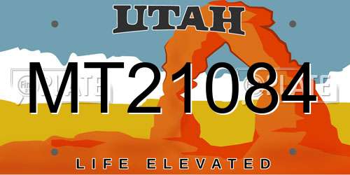 MT21084 Utah License Plate