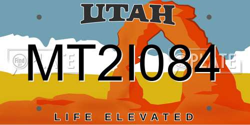 MT2I084 Utah License Plate