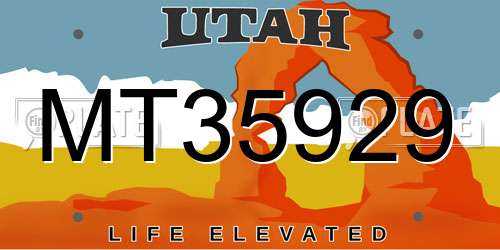 MT35929 Utah License Plate