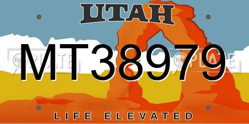 MT38979 Utah License Plate