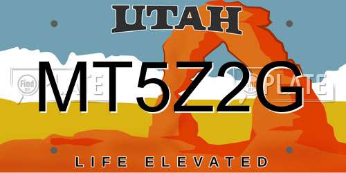 MT5Z2G Utah License Plate