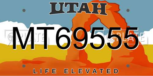 MT69555 Utah License Plate