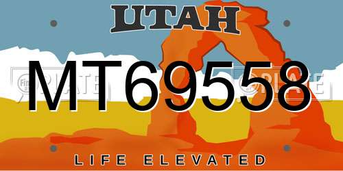 MT69558 Utah License Plate