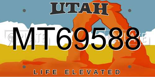 MT69588 Utah License Plate