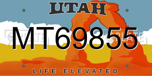 MT69855 Utah License Plate
