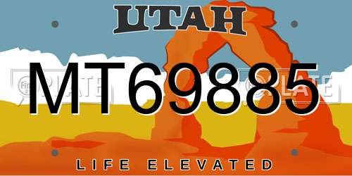 MT69885 Utah License Plate