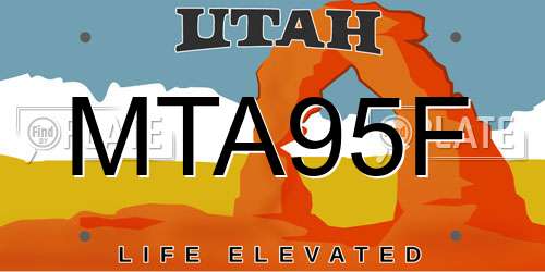 MTA95F Utah License Plate
