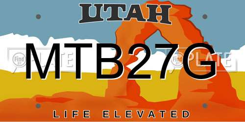MTB27G Utah License Plate