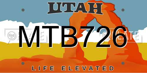 MTB726 Utah License Plate