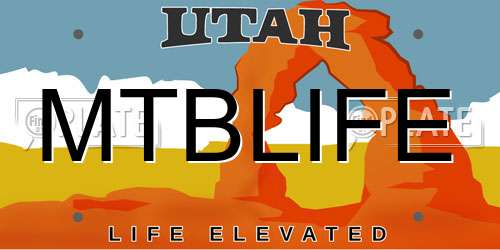 MTBLIFE Utah License Plate