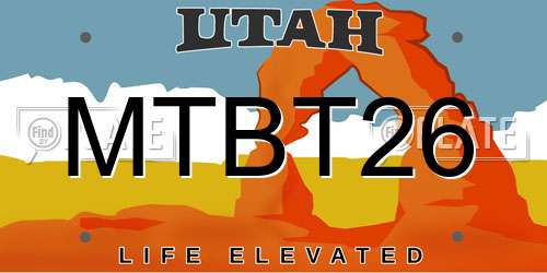 MTBT26 Utah License Plate