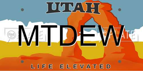 MTDEW Utah License Plate