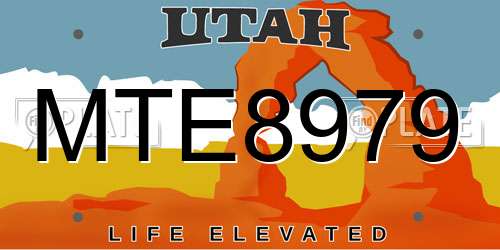 MTE8979 Utah License Plate