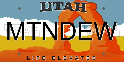MTNDEW Utah License Plate