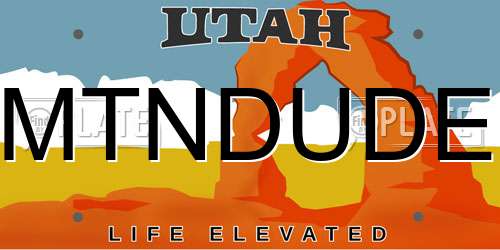 MTNDUDE Utah License Plate