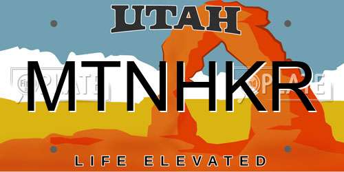 MTNHKR Utah License Plate
