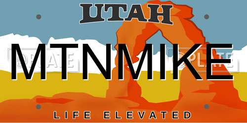 MTNMIKE Utah License Plate