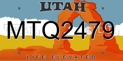 MTQ2479 Utah License Plate