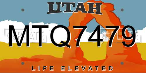 MTQ7479 Utah License Plate