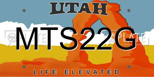 MTS22G Utah License Plate
