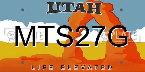 MTS27G Utah License Plate