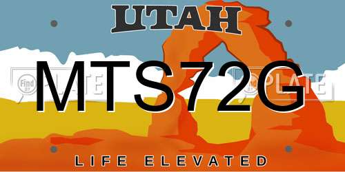 MTS72G Utah License Plate